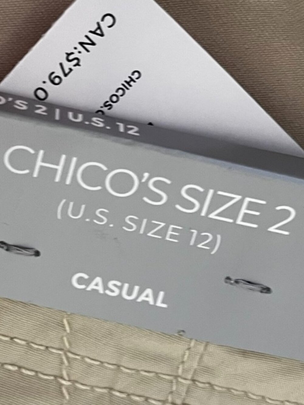 Chicos Woman's Tan Fly Front Summer Vacation Casual Skorts Sz 12 - Picture 5 of 9